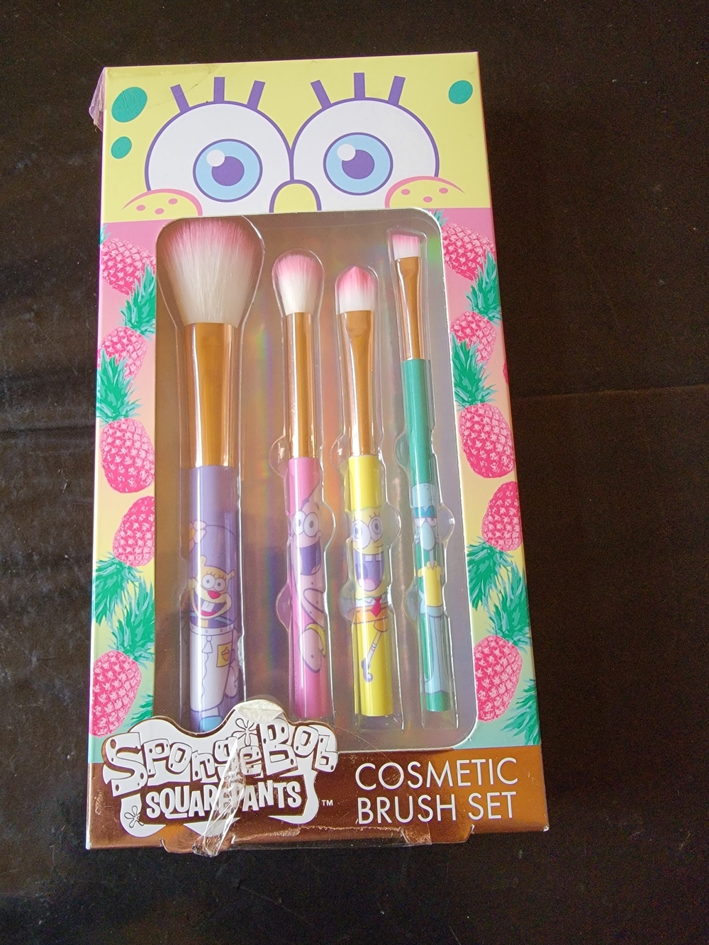 SpongeBob SquarePants Cosmetic Brush Set - Pink/Yellow/Green/Purple